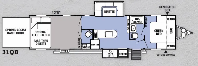 Forest River XLR Boost 31QB floor plan