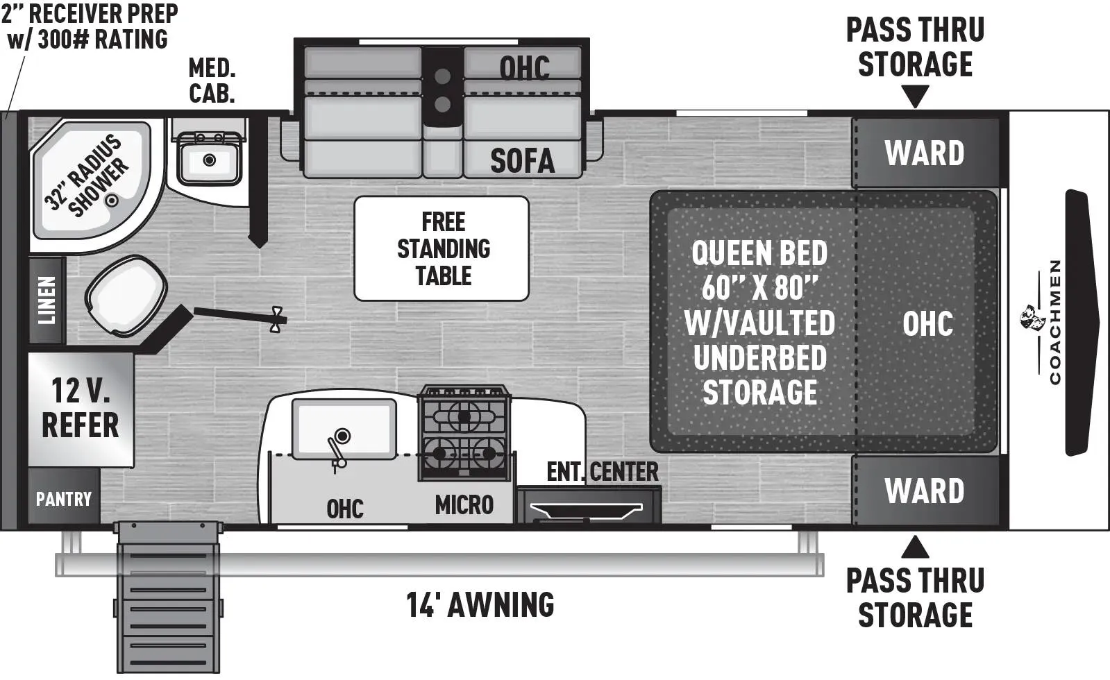Coachmen Freedom Express Ultra Lite 192RBS floor plan