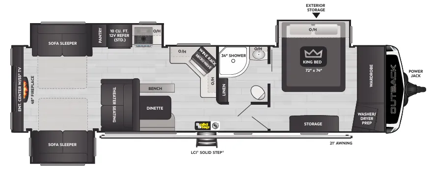 2023 Keystone Outback 341RD - Floor plan