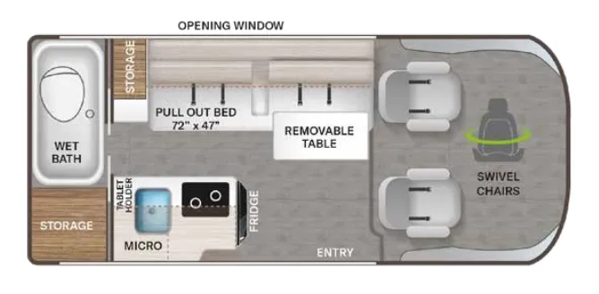 Thor Motor Coach Freedom Eddie Bauer Van 18EB floor plan