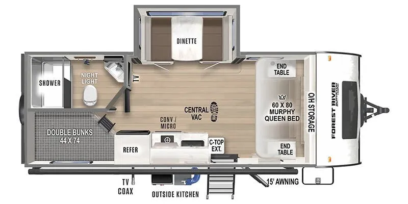 2025 Forest River Surveyor Legend 19MDBLE - Floor plan