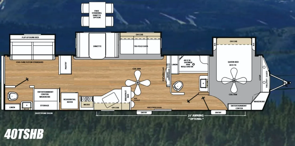 Coachmen Catalina Destination 40TSHB floor plan