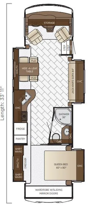 Newmar Bay Star 3333 floor plan
