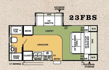 Forest River Flagstaff Super Lite 23FBS floor plan