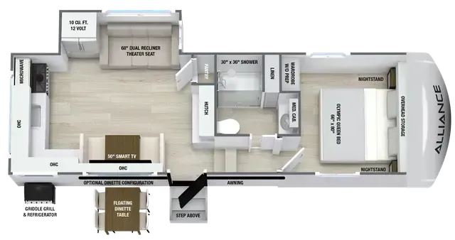 Alliance RV Avenue All-Access 23ML floor plan