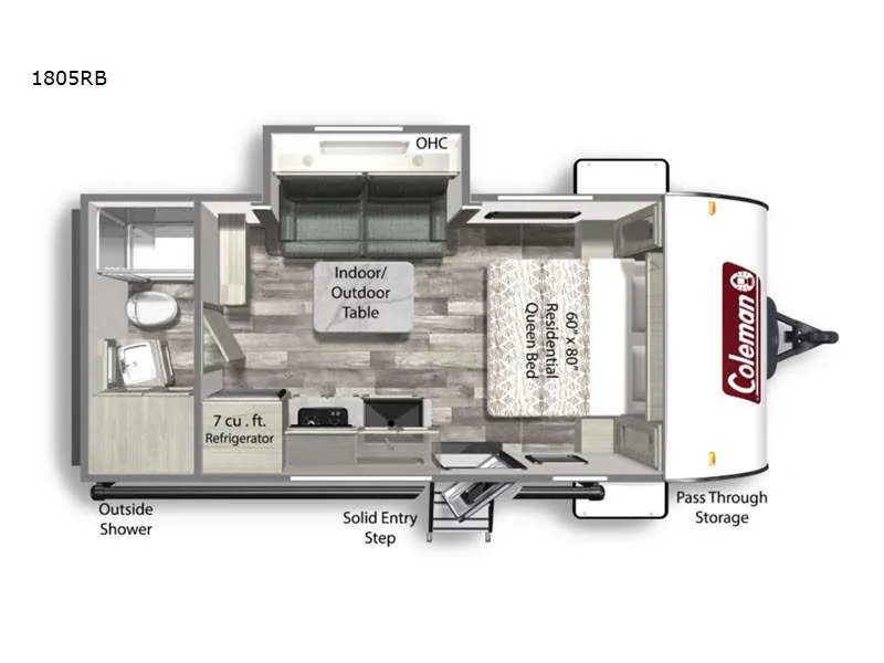 2023 Dutchmen Coleman Light 1855RB - Floor plan