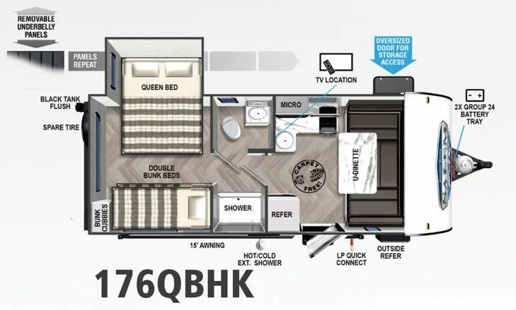Forest River Salem FSX 176QBHK floor plan
