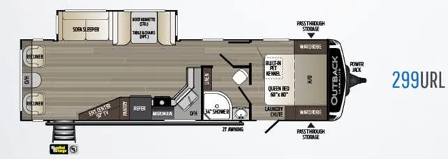 2020 Keystone Outback Ultra-Lite 299URL floor plan