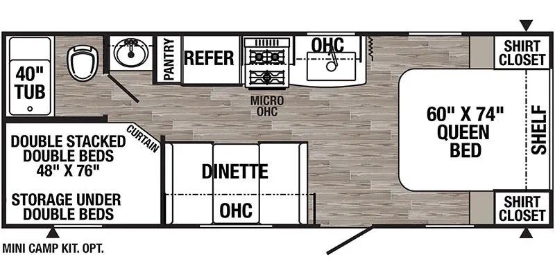 2019 Palomino Puma XLE Lite 22RBC - Floor plan