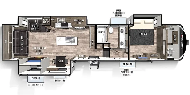 Forest River Cardinal Luxury 345RLX floor plan