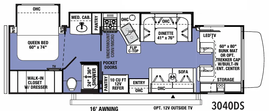 Forest River Sunseeker Classic 3040DS floor plan