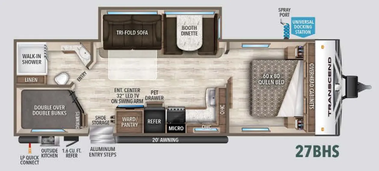 Grand Design Transcend 27BHS floor plan