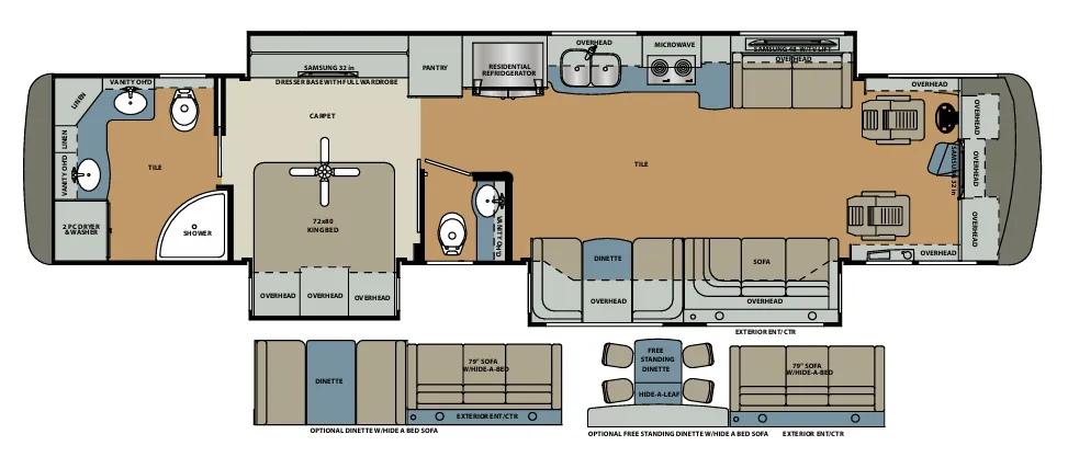 Forest River Berkshire XLT 43C floor plan