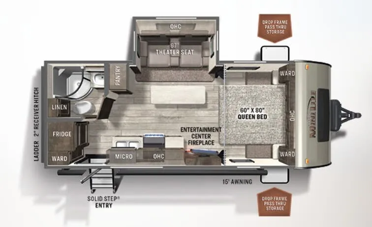 2020 Forest River Rockwood Mini Lite 2205S - Floor plan