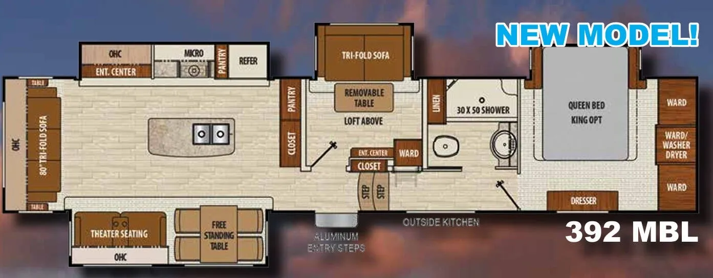 Coachmen Chaparral 392MBL floor plan
