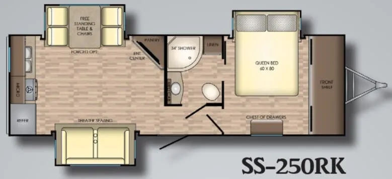 2018 CrossRoads Sunset Trail Super Lite 250RK floor plan