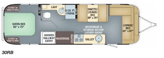 Airstream International Serenity 30RB floor plan