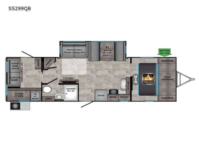 2022 CrossRoads Sunset Trail Super Lite 299QB - Floor plan