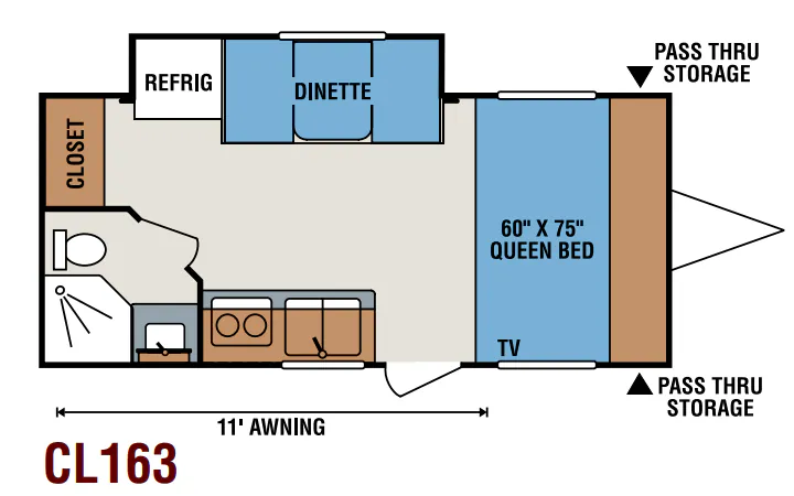 K-Z Coyote CL163 floor plan
