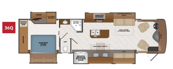 Fleetwood Discovery 36Q floor plan