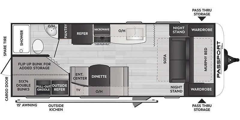 Keystone Passport SL Series West 219BHWE floor plan