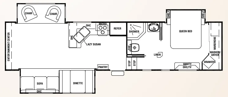 Forest River Cedar Creek 34SATS floor plan