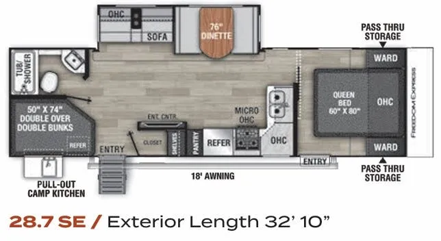 2022 Coachmen Freedom Express Select 28.7SE - Floor plan