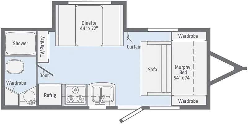2021 Winnebago Micro Minnie 2108DS floor plan