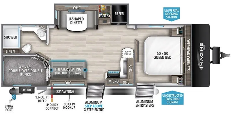 2024 Grand Design Imagine XLS 25DBE floor plan
