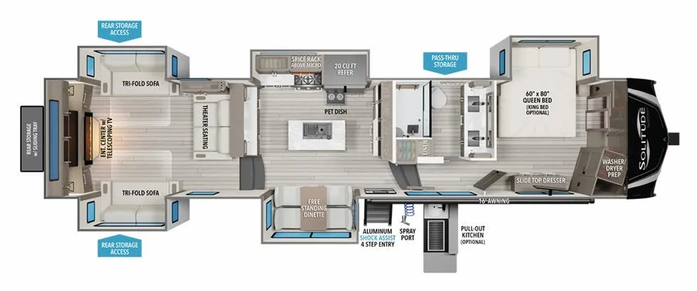 2024 Grand Design Solitude 376RD - Floor plan