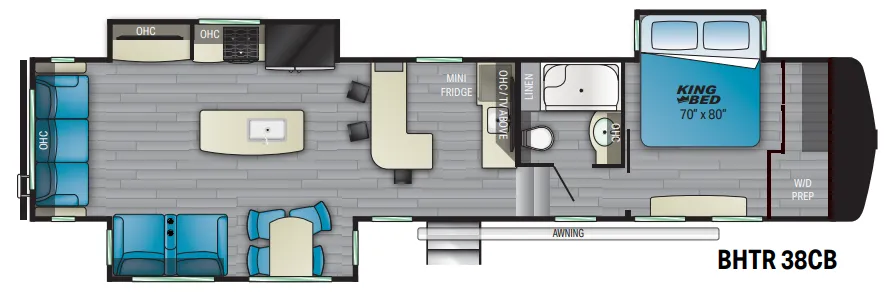 Heartland Bighorn Traveler 38CB floor plan