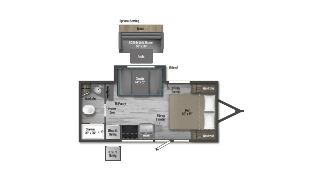 2026 Winnebago Micro Minnie 2108FBS floor plan