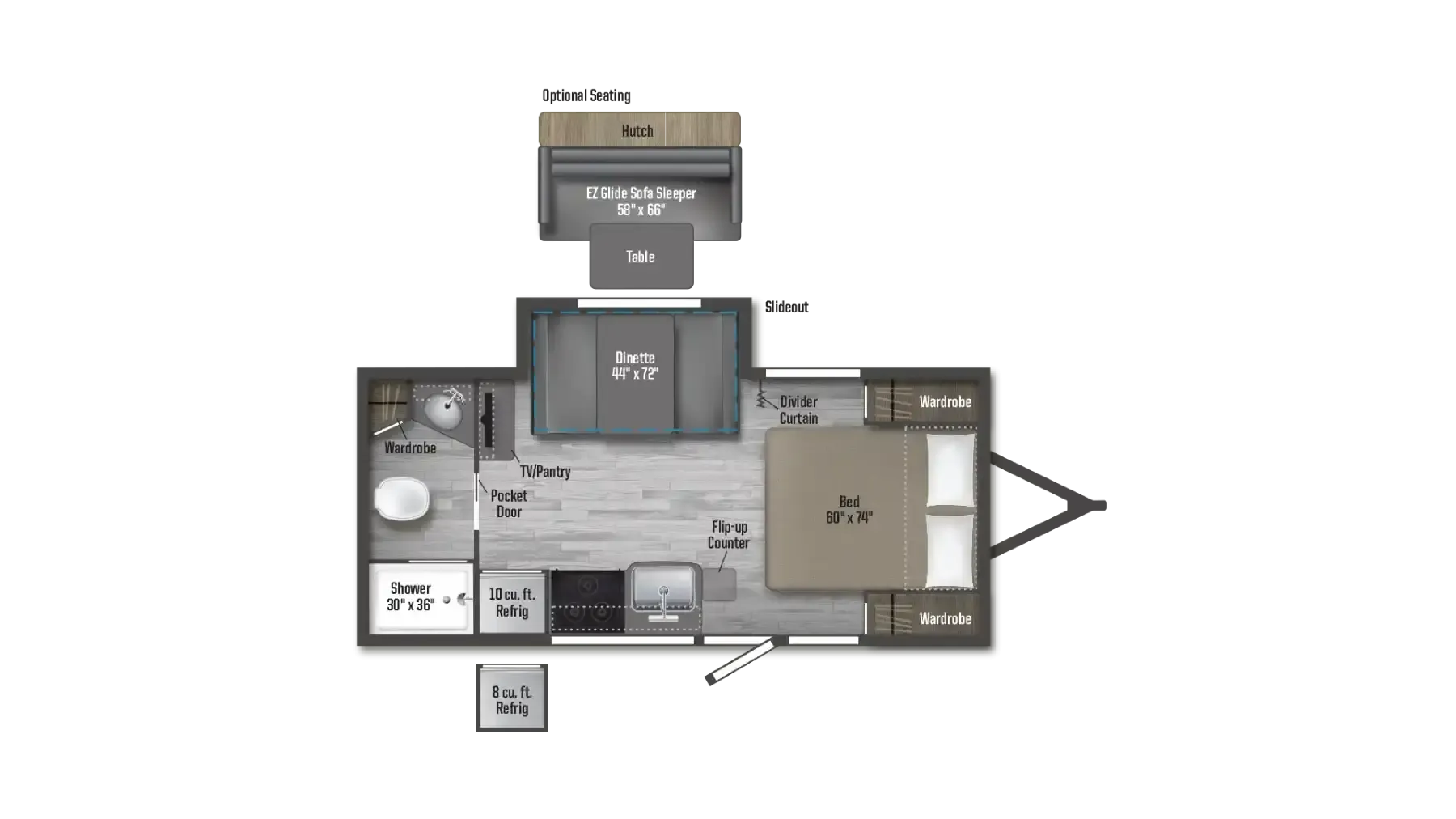 2026 Winnebago Micro Minnie 2108FBS - Floor plan