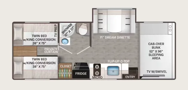 Thor Motor Coach Freedom Elite 25HZ floor plan