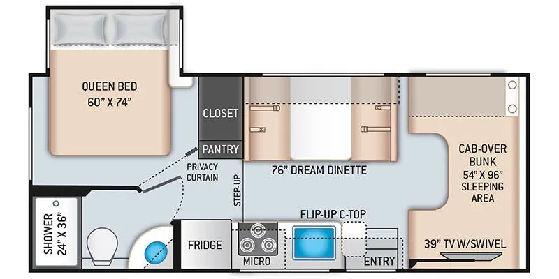 Thor Motor Coach Daybreak 22DB floor plan