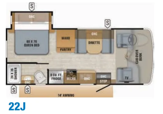 Jayco Redhawk 22J floor plan