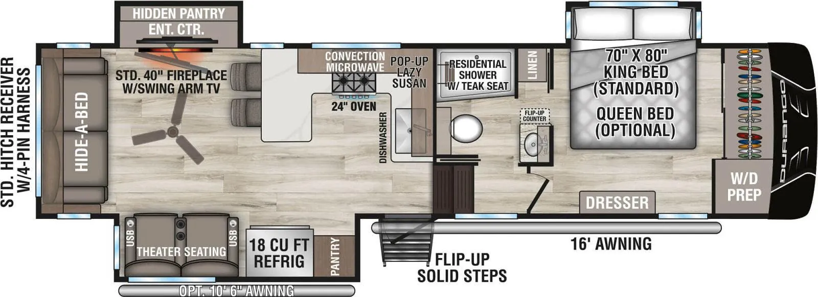 K-Z Durango D304MKT floor plan