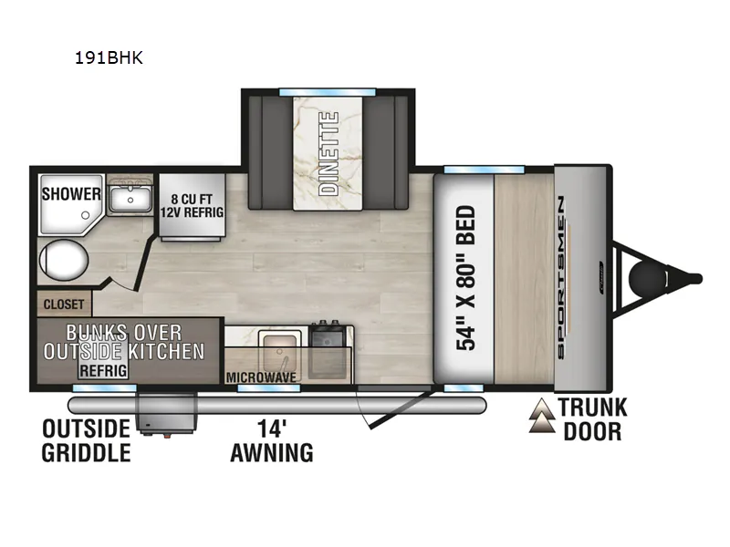 2025 K-Z Sportsmen Classic 191BHK — Floor plan