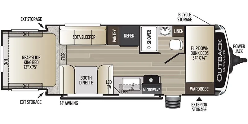 2018 Keystone Outback Ultra-Lite 210URS - Floor plan