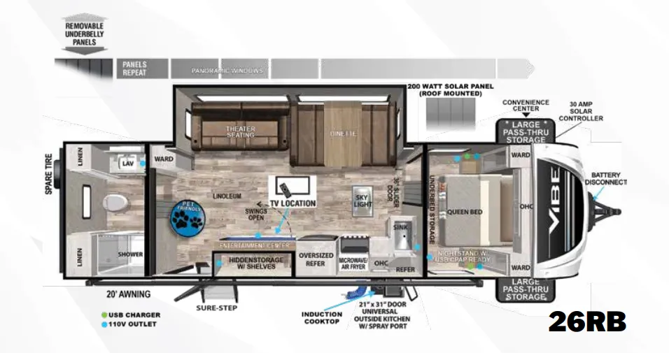 2024 Forest River Vibe 26RB - Floor plan