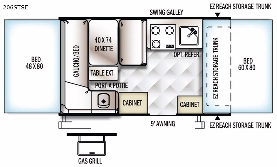 2018 Forest River Flagstaff Sports Enthusiast Package 206STSE - Floor plan