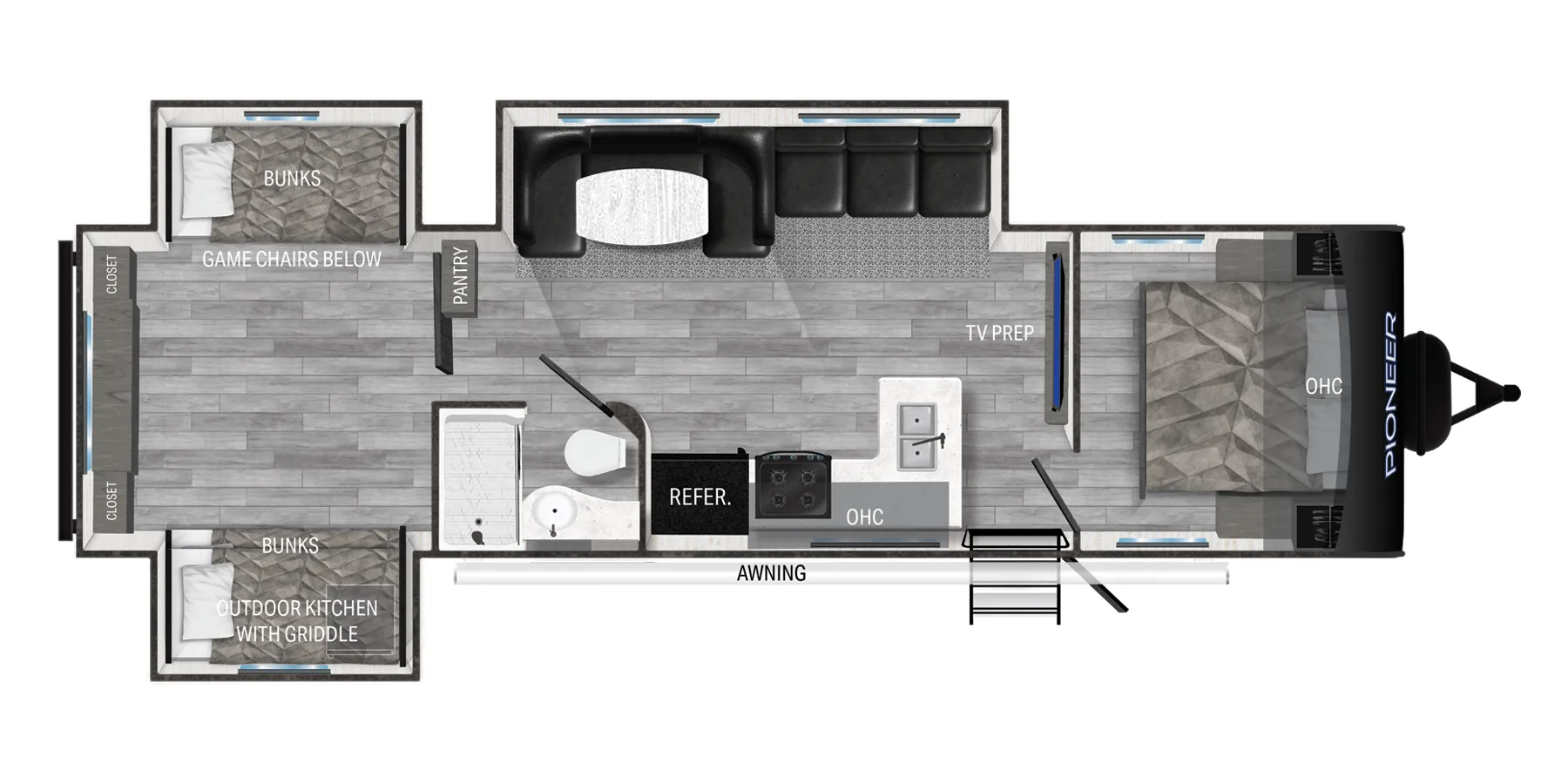Heartland Pioneer BH335 floor plan