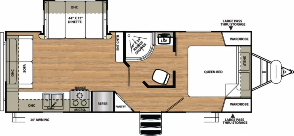 2017 Vibe Extreme Lite 224RL - Floor plan