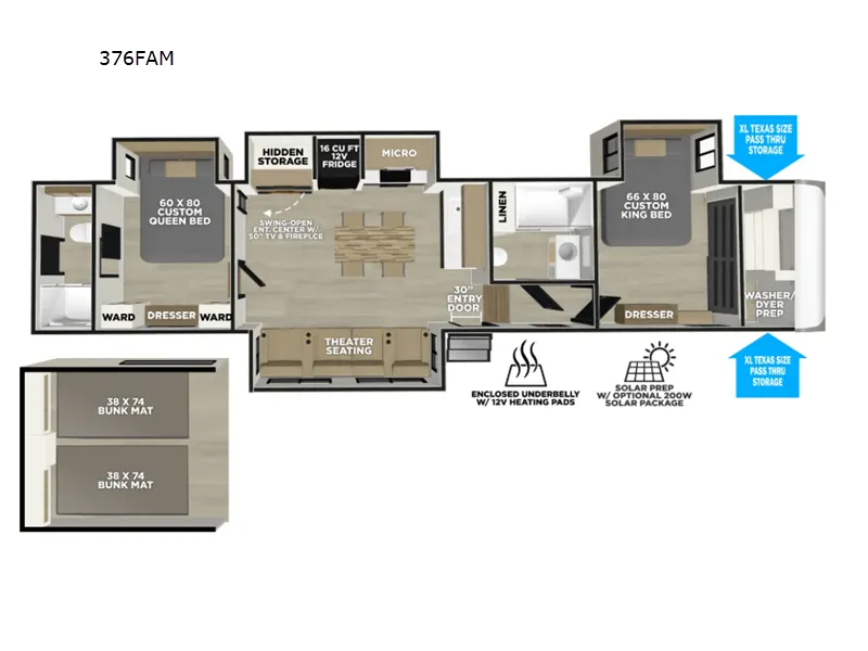 2027 Forest River Wildwood Heritage Glen 376FAM floor plan