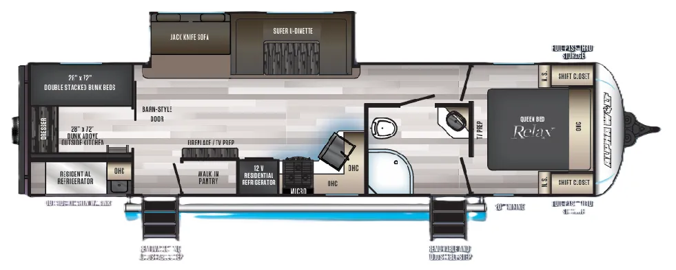 Forest River Cherokee Alpha Wolf 30DBH-L floor plan