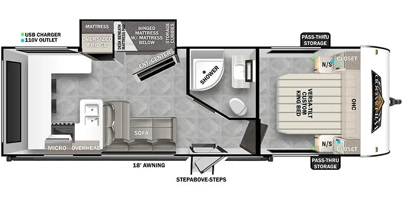 2024 Forest River RV Wildwood X-Lite 24VIEW floor plan