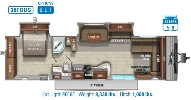 Jayco Jay Flight 38FDDS floor plan
