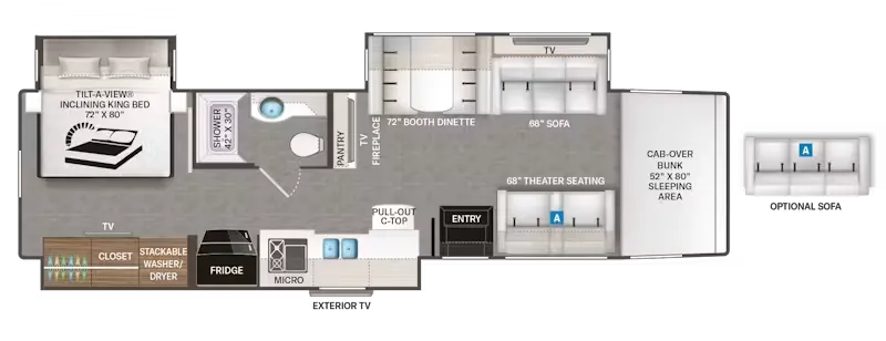 2023 Thor Motor Coach Pasadena 38FX floor plan