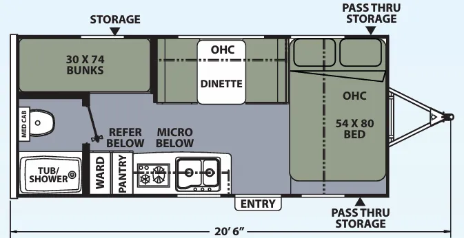 Coachmen Apex Nano 185BH floor plan