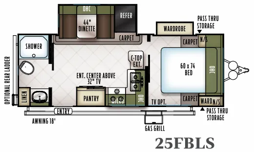 Forest River Flagstaff Micro Lite 25FBLS floor plan